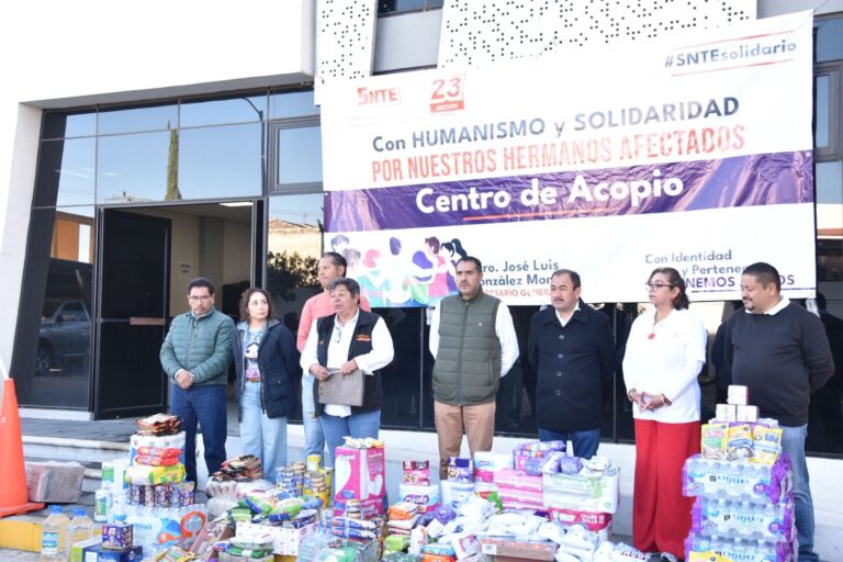 EMPRENDE SECCIÓN 23 DEL SNTE COLECTA DE VÍVERES; PRIMERA ENTREGA ALCANZA LAS 25 TONELADAS