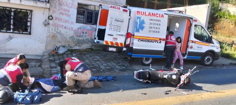 Motociclistas resultan lesionados tras accidente en la federal Teziutlán–Zaragoza