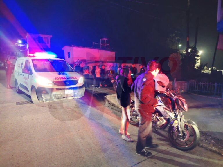 DOS MOTOCICLISTAS RESULTAN HERIDOS, EN LA JUNTA AUXILIAR DE SAN DIEGO