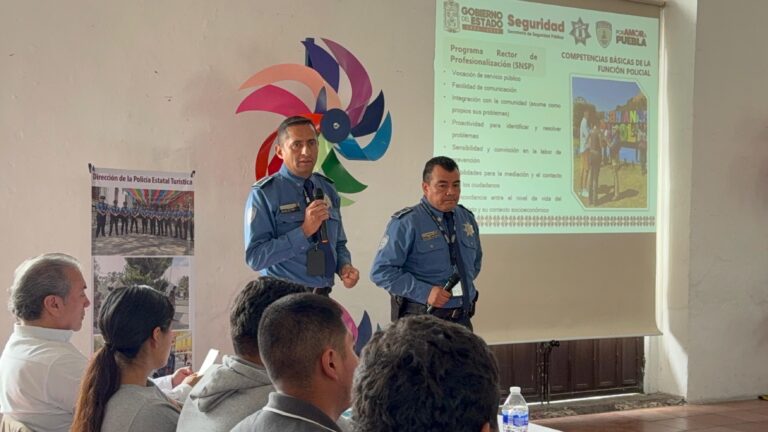 POLICÍA TURÍSTICA DE PUEBLA CAPACITA A PERSONAL DE SEGURIDAD Y PRESTADORES DE SERVICIOS