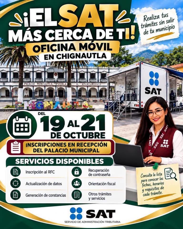 LLEGA OFICINA MÓVIL DEL SAT A CHIGNAUTLA